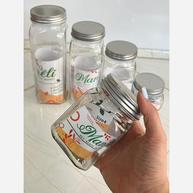 بانکه مربع شیشه ای درب فلزی