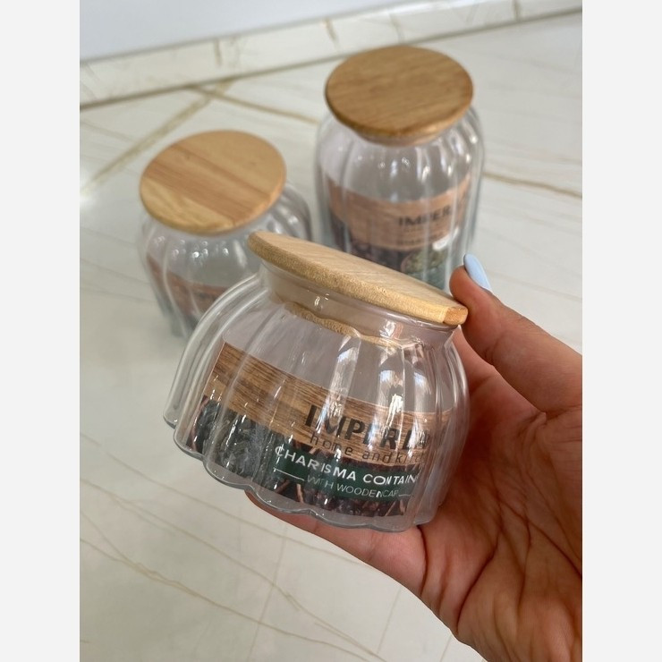 بانکه شیشه ای درب چوب