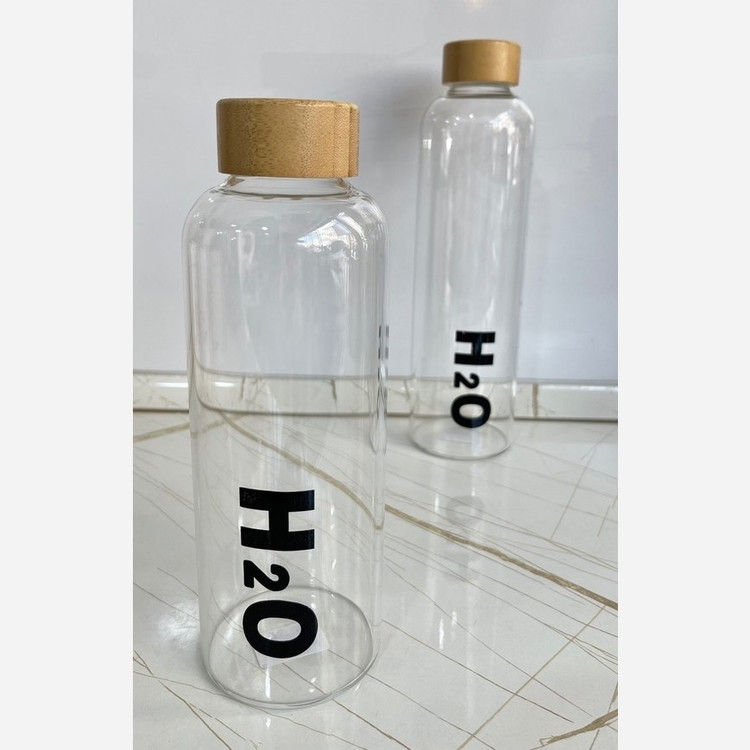 بطری h2o درب چوبی