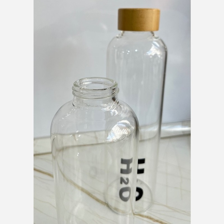 بطری h2o درب چوبی