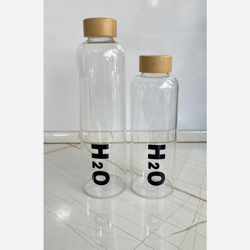 بطری h2o درب چوبی