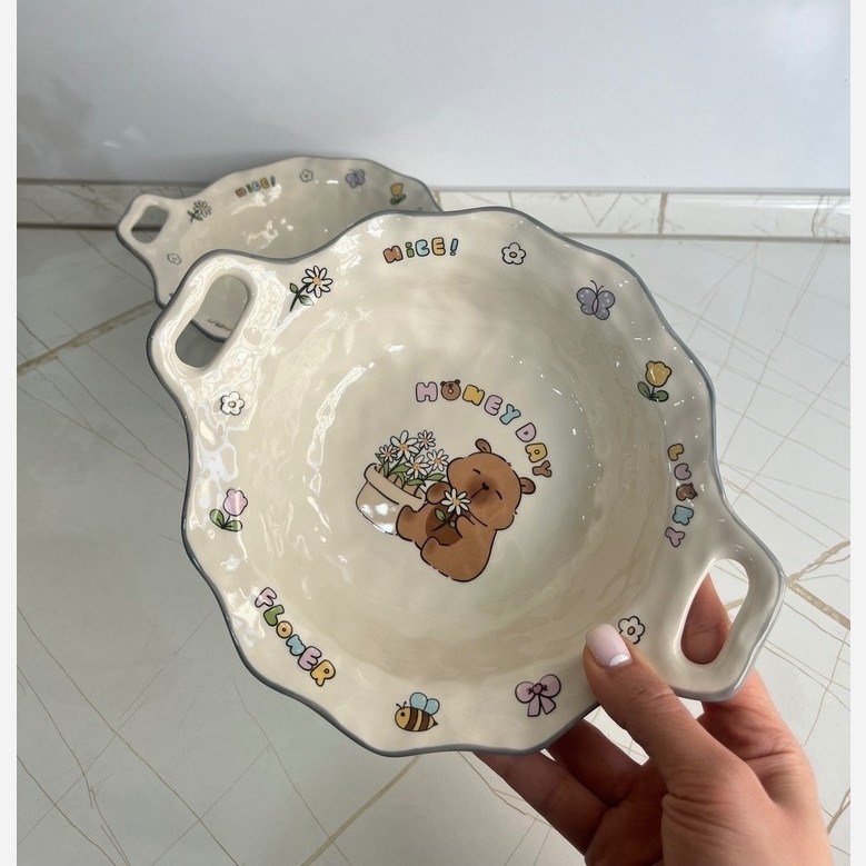 بشقاب تو گود 2دسته تدی وارداتی