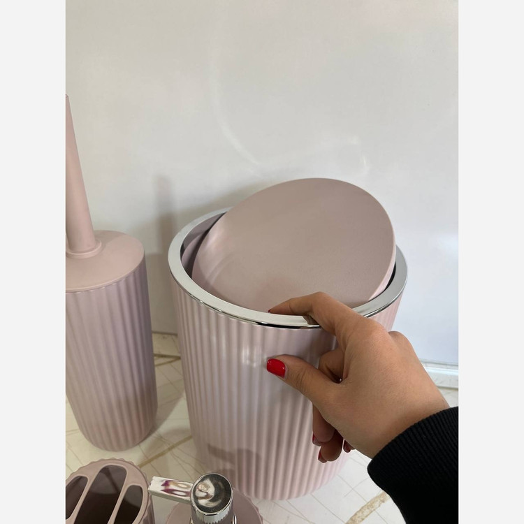 ست بهداشتی بادبزنی رنگ صورتی از برند همارا