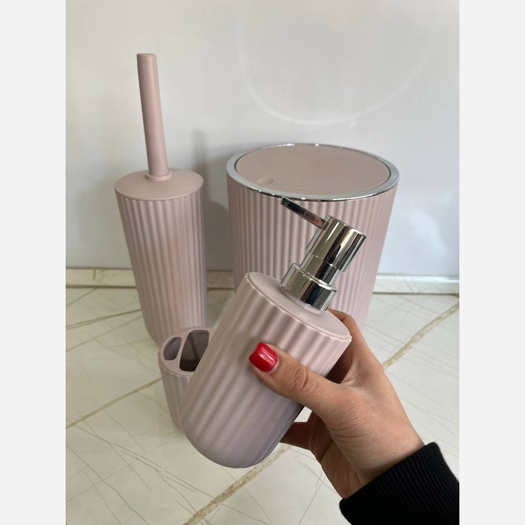 ست بهداشتی بادبزنی رنگ صورتی از برند همارا