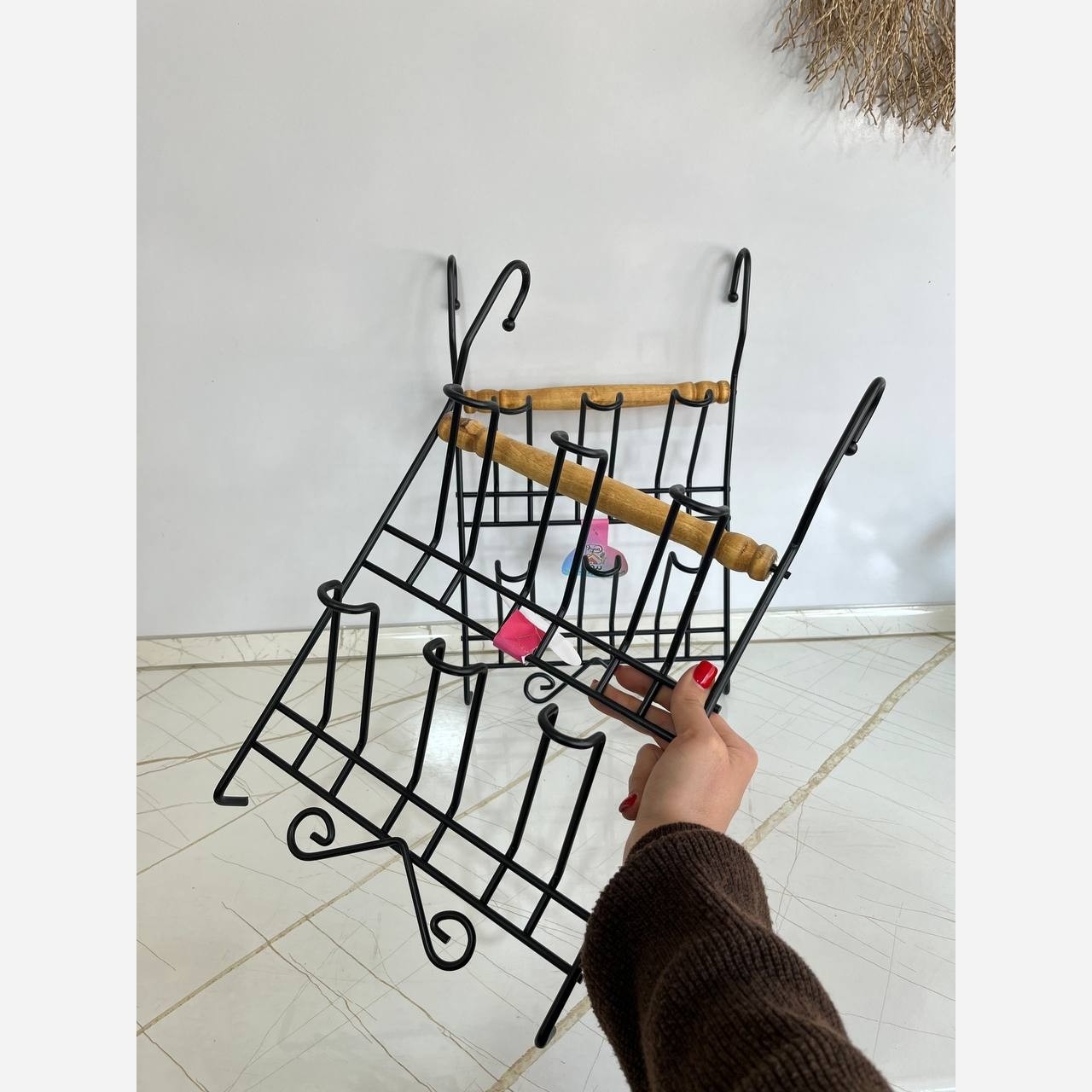 جا لیوان آویز فلز چوب