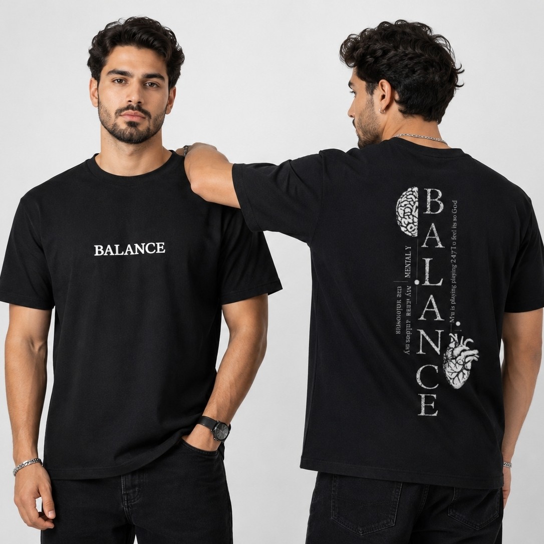 تیشرت مردانه سوپر نخ پنبه مدل balance بالانس تولیدی