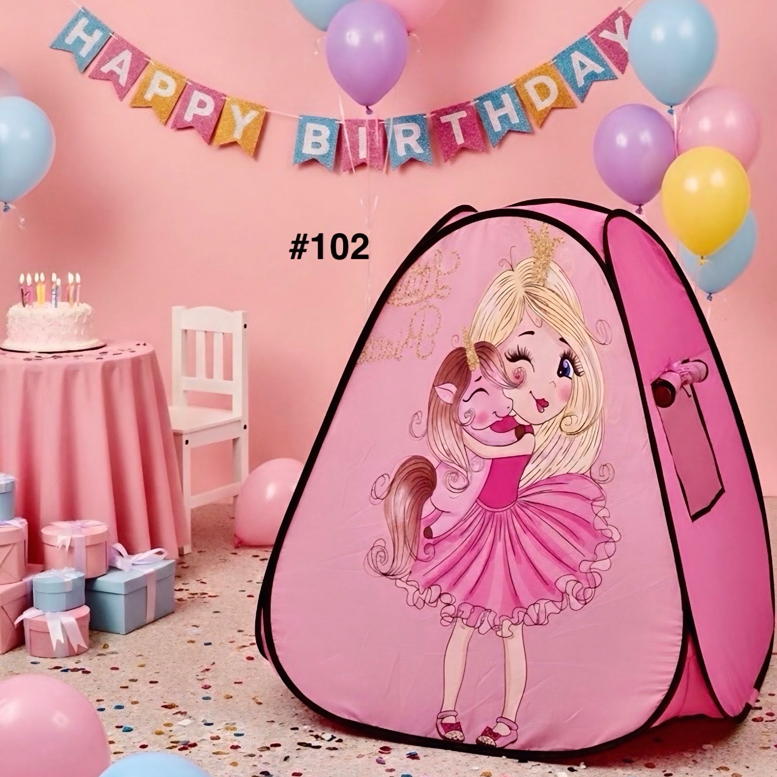 چادر بازی کودک دختر و یونیکورن کد 101