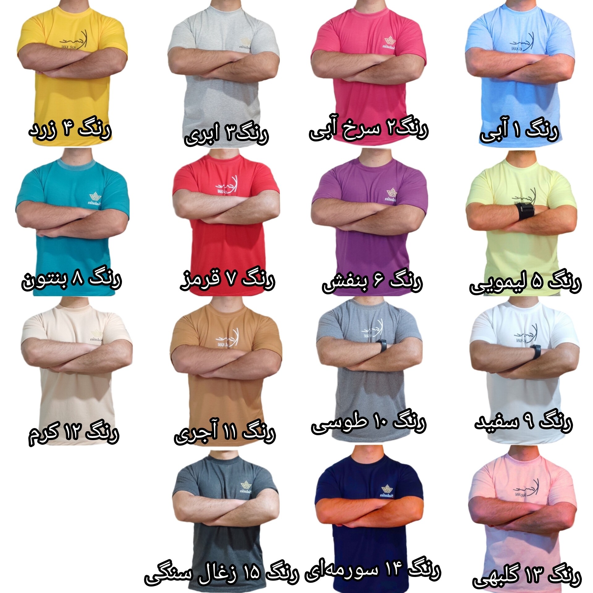 تیشرت مردانه خاص در 8 سایز و 15 رنگ متفاوت و جذاب