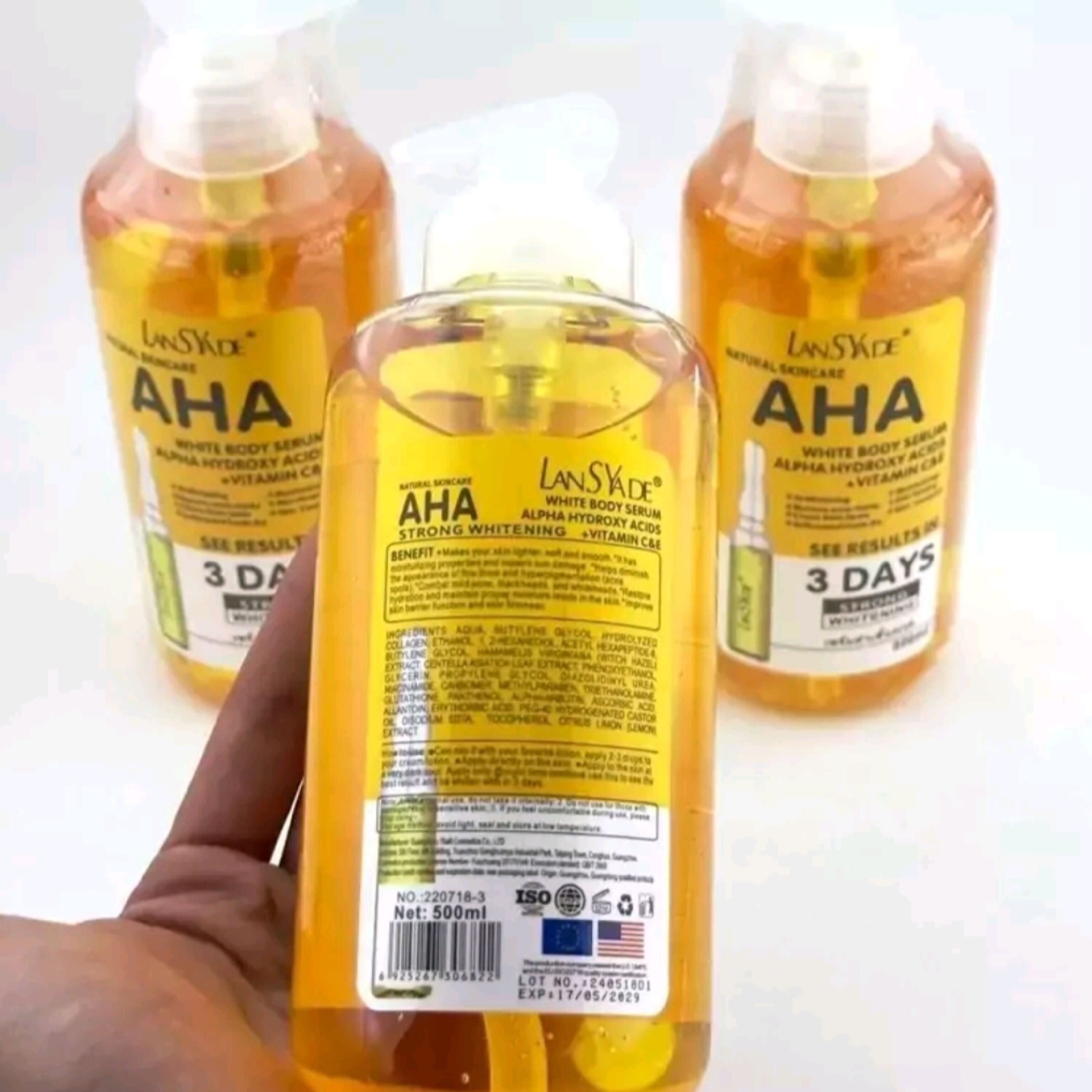 سرم AHA لنسیاد 500 میل اورجینال روشن کننده پوست و ضد لک