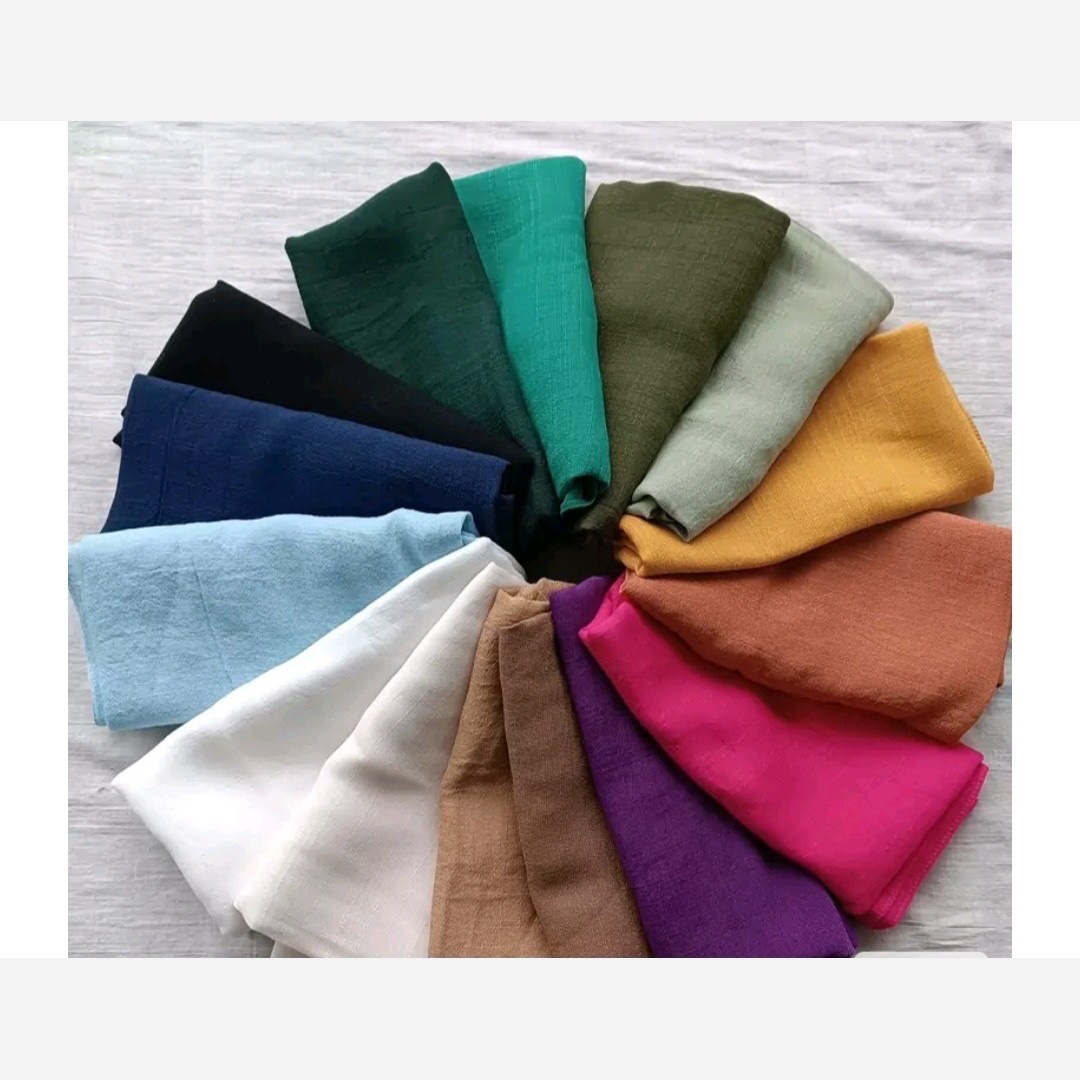 مینی اسکارف نخی اسلپ ساده رنگبندی کامل (شامل هدیه)