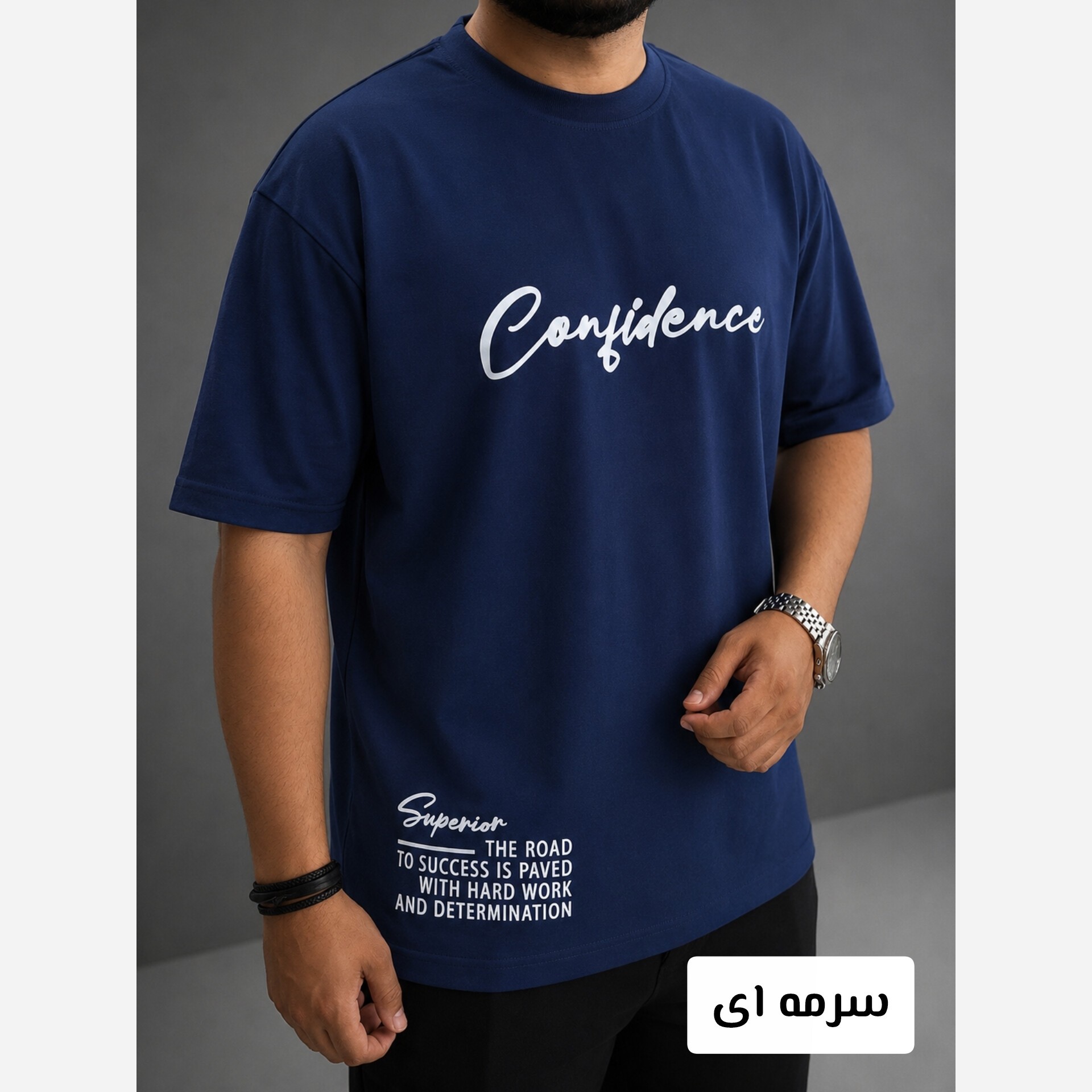 تیشرت مردانه آستین کوتاه جنس پنبه باکسی لش