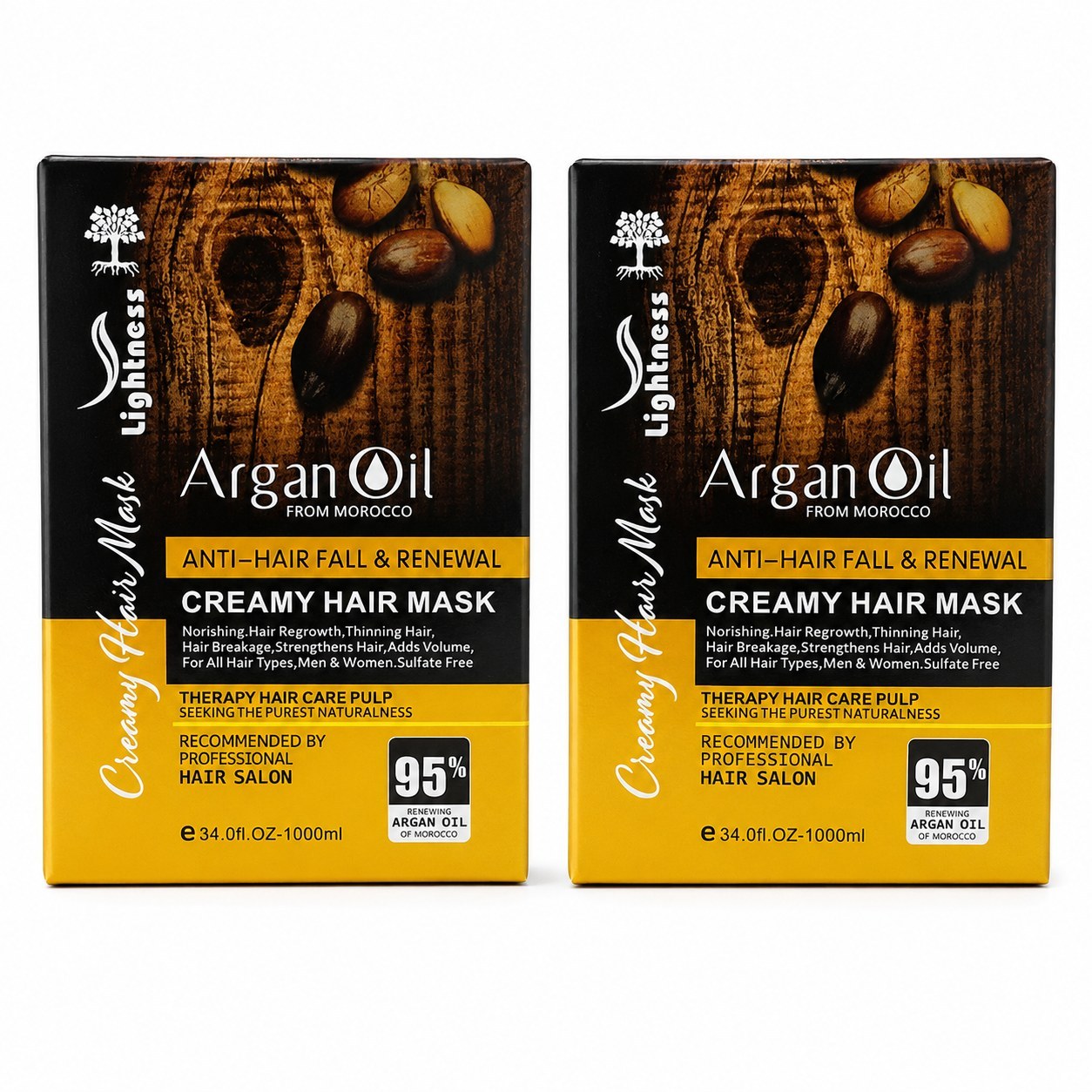 ماسک مو لایتنس مدل Argan oil حجم 1000 میلی لیتر اور جینال و اصلی هولوگرام دار مناسب موهای کراتینه