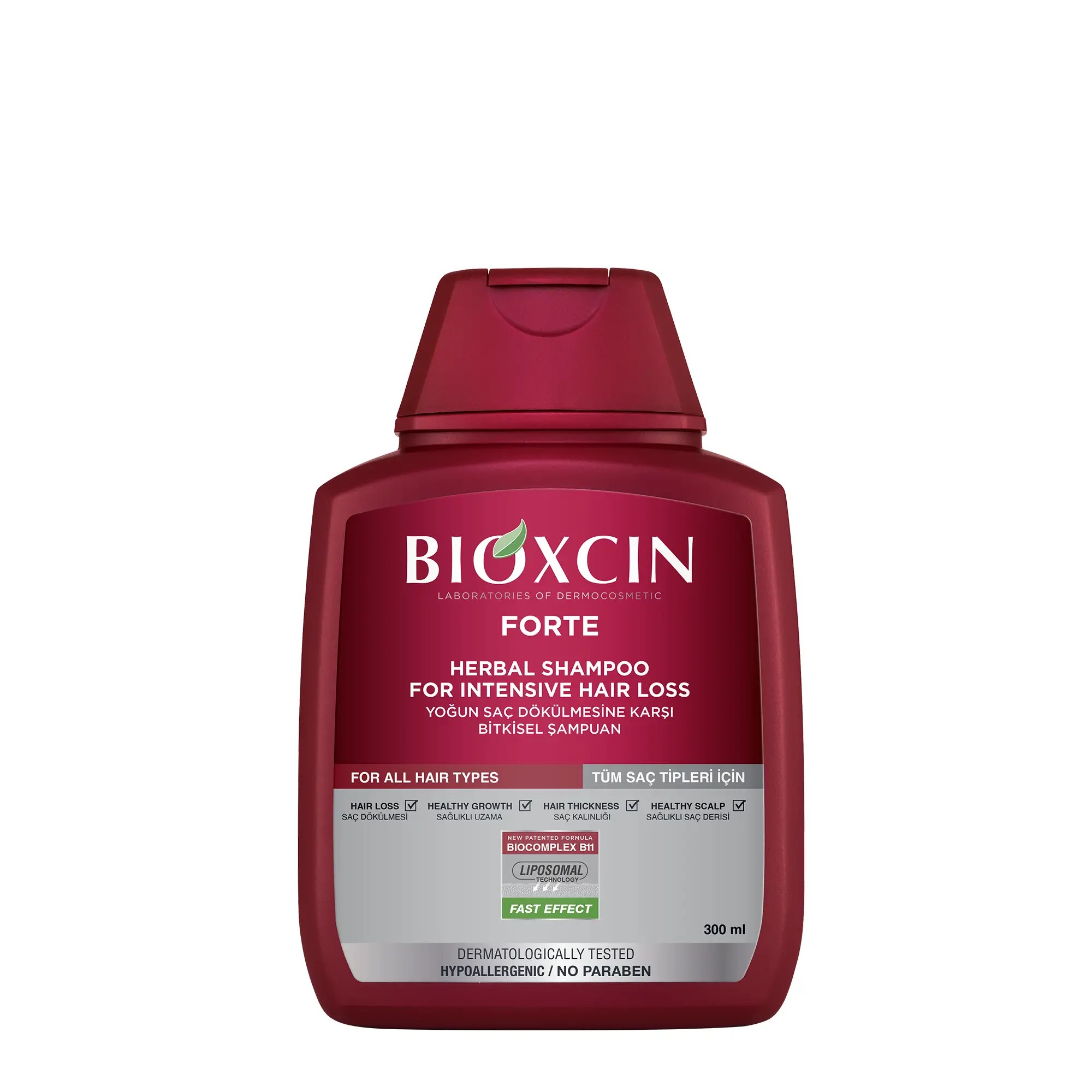 شامپو ضدریزش و تقویت کننده بیوکسین BIOXCIN مدل فورته FORTE حجم 300 میل