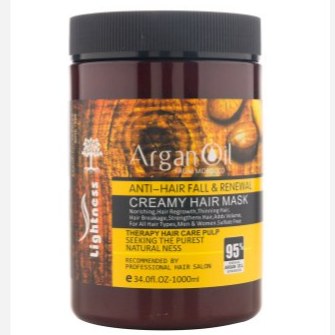 ماسک مو تقویت کننده لایتنس مدل Argan Oil فاقد سولفات مناسب انواع مو حجم 1000 میلی لیتر
