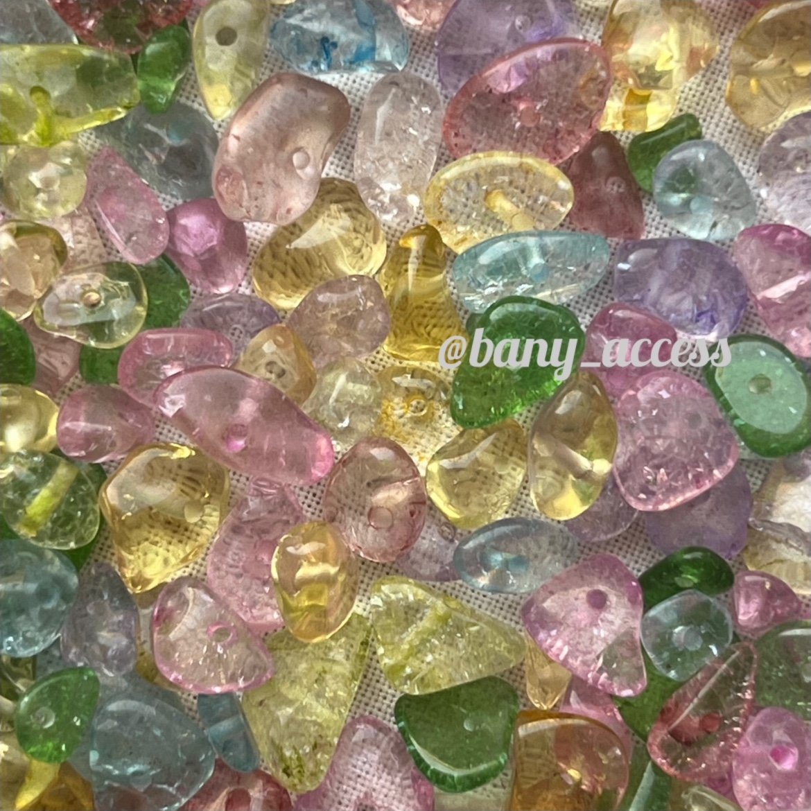 متریال مهره سنگ رنگی شفاف طبیعی بسته 20 عددی (خرازی)