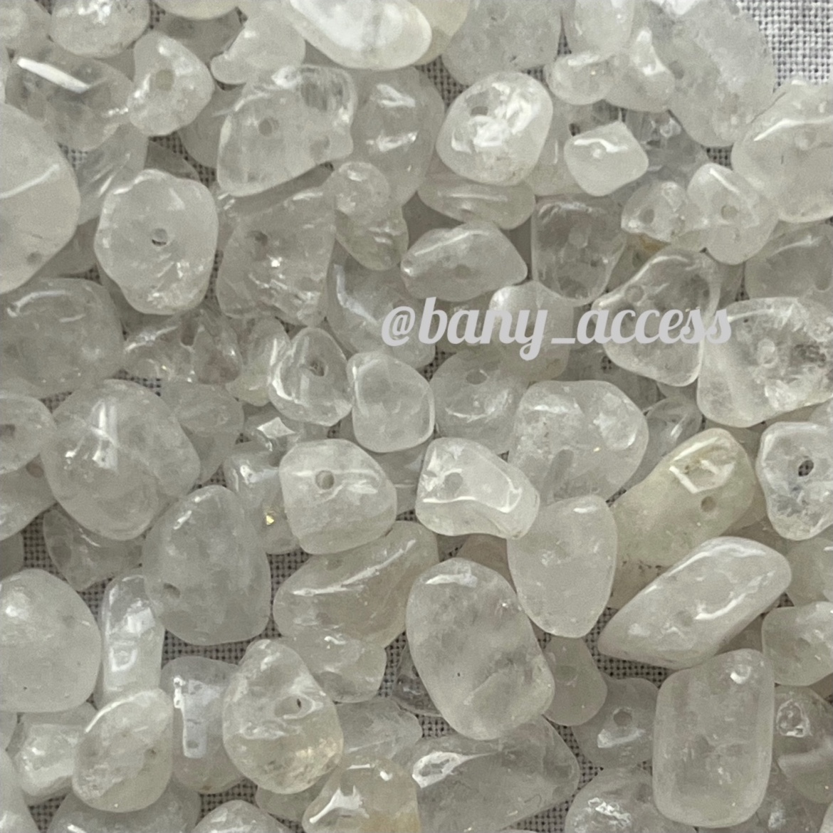 متریال مهره سنگ کوارتز سفید طبیعی بسته 20 عددی (خرازی)