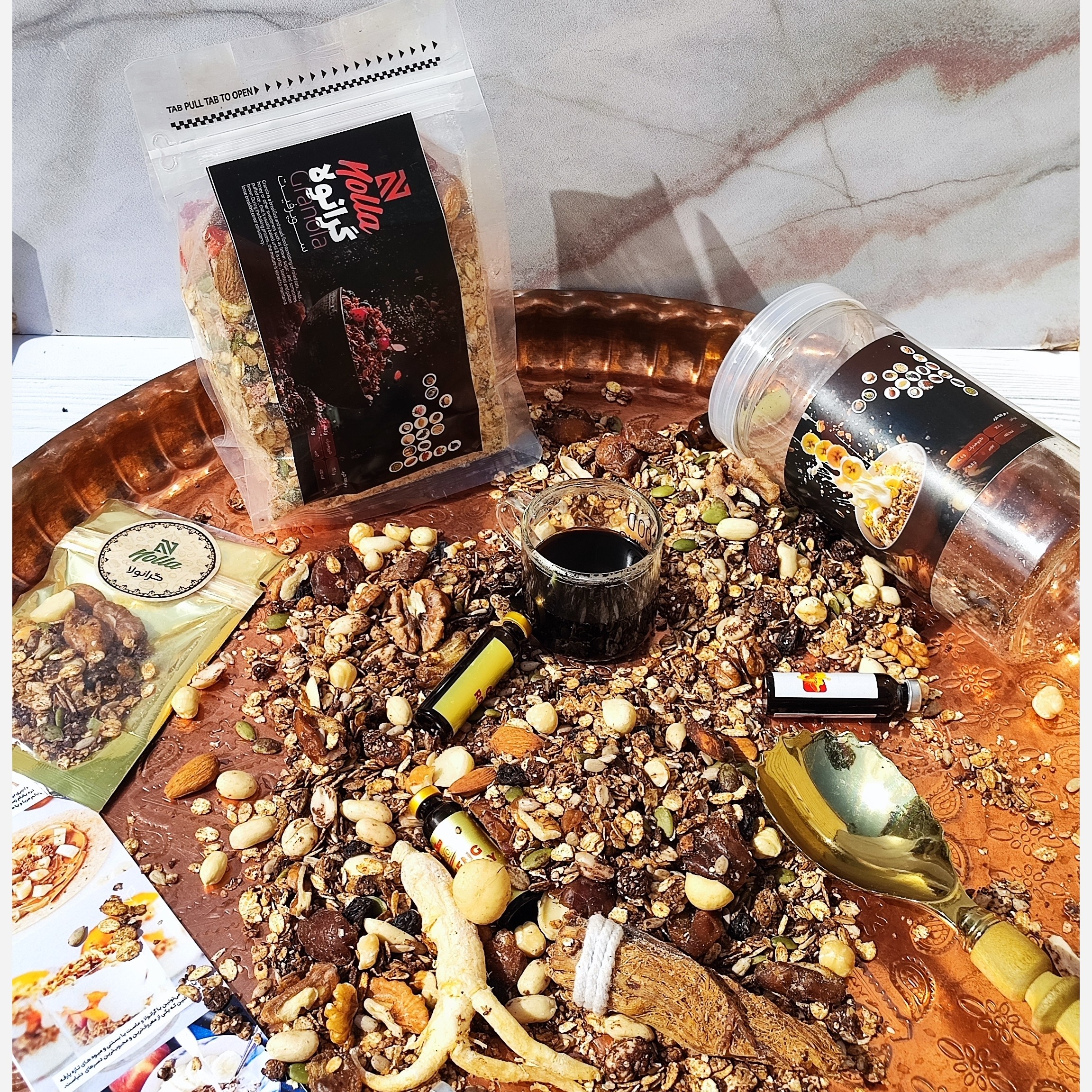 گرانولا 1 کیلویی شکلاتی رژیمی پرمغز (تولید روزانه)