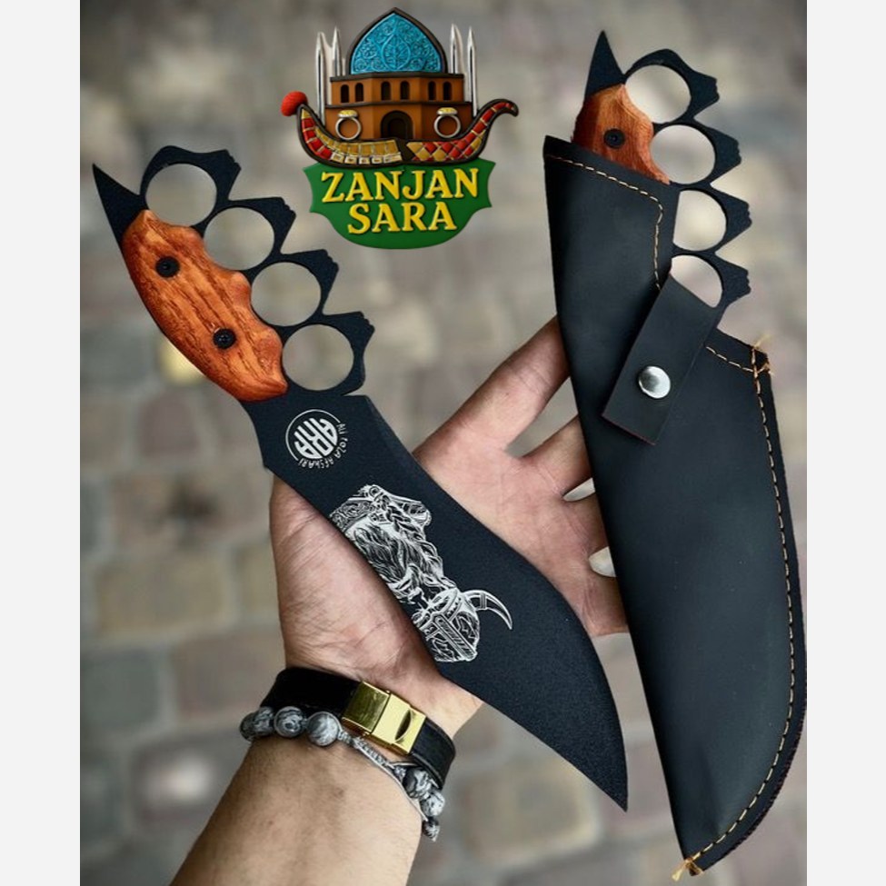 چاقو شکاری فولاد رنگی افشاری زنجان