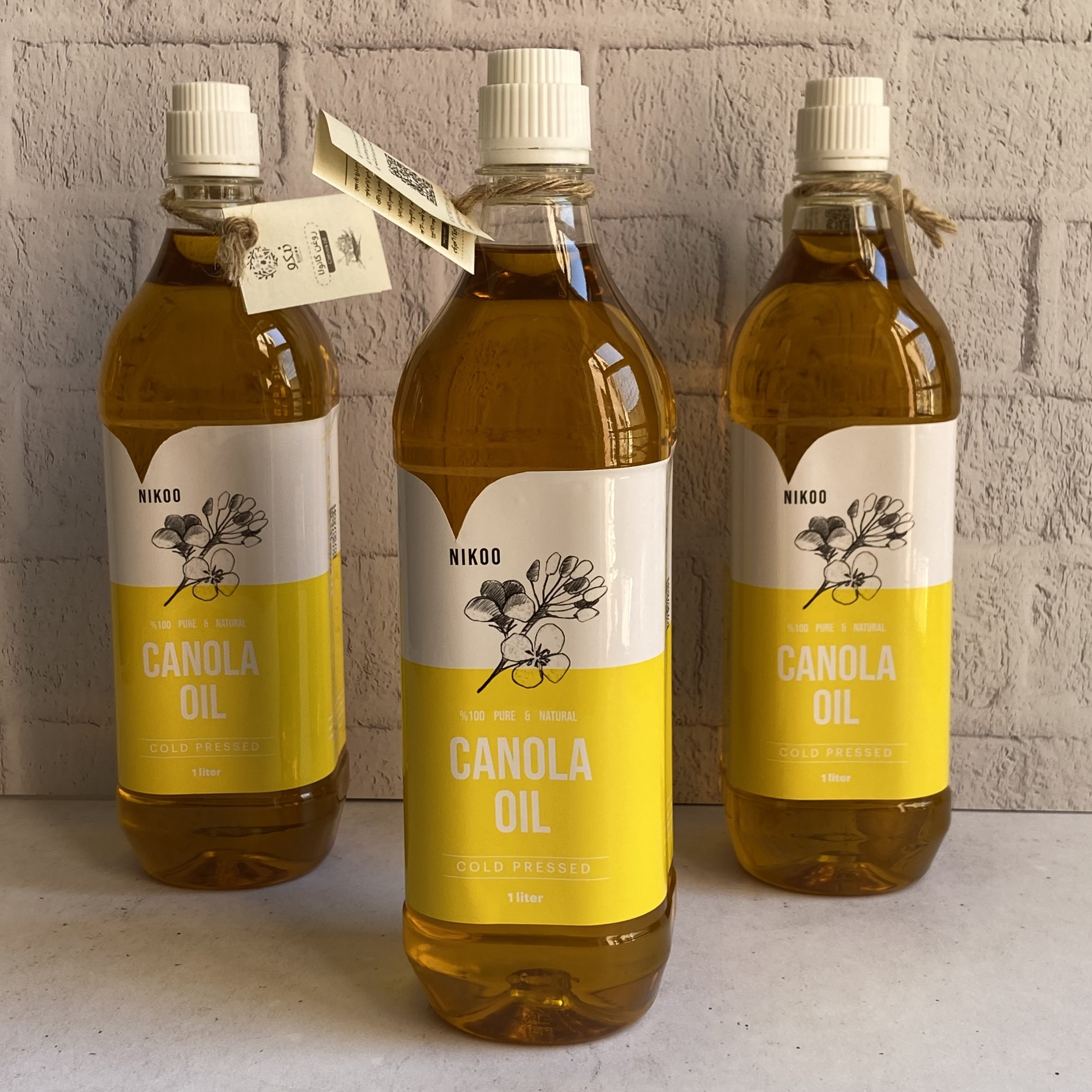 روغن کانولا (کلزا) ارگانیک بدون مواد افزودنی و نگهدارنده یک لیتر نیکو (پک سه تایی)