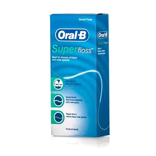 نخ دندان ارتودنسی سوپر فلاس اورال بی OralB Super Floss اورجینال