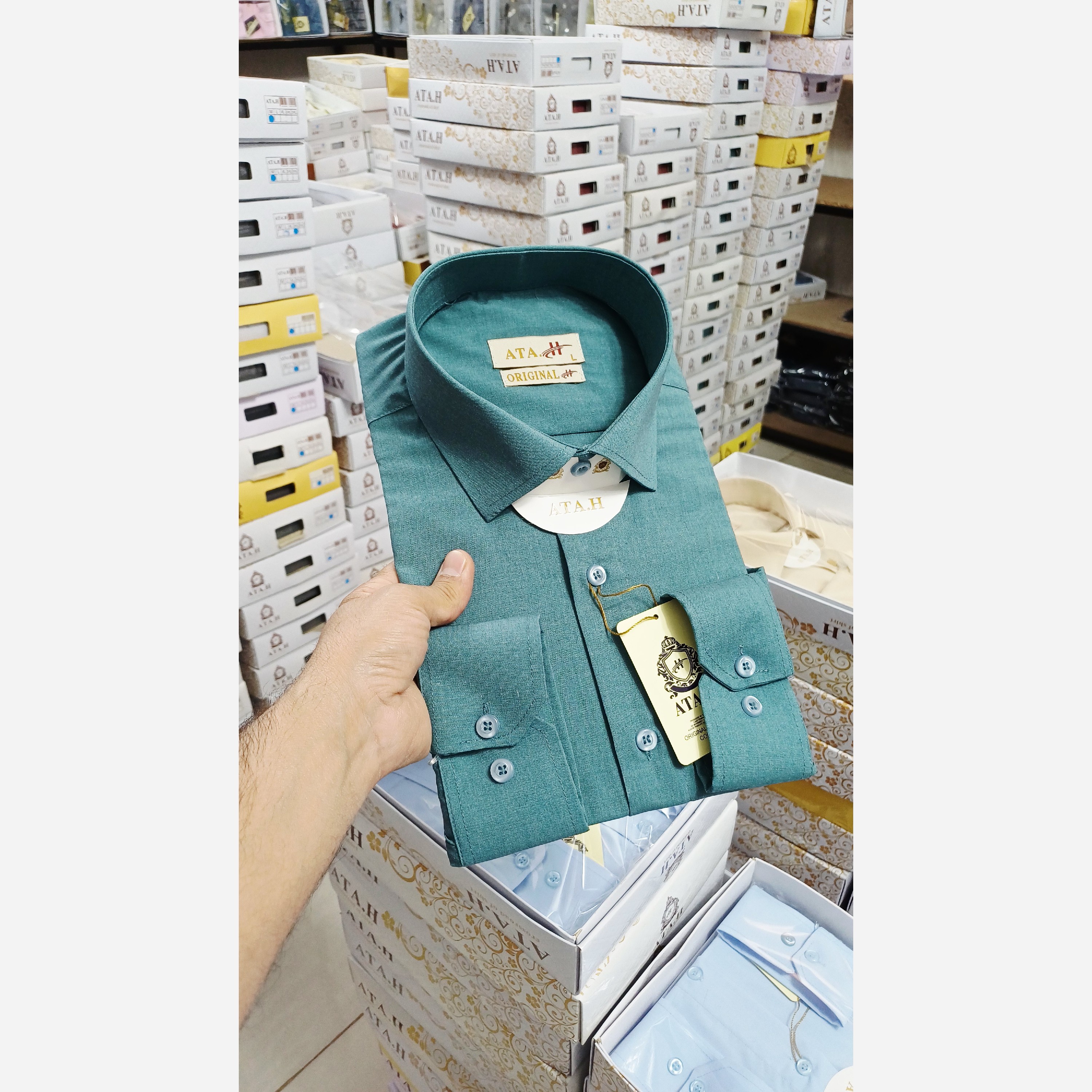 پیراهن مردانه رنگ خاص نخی درجه یک