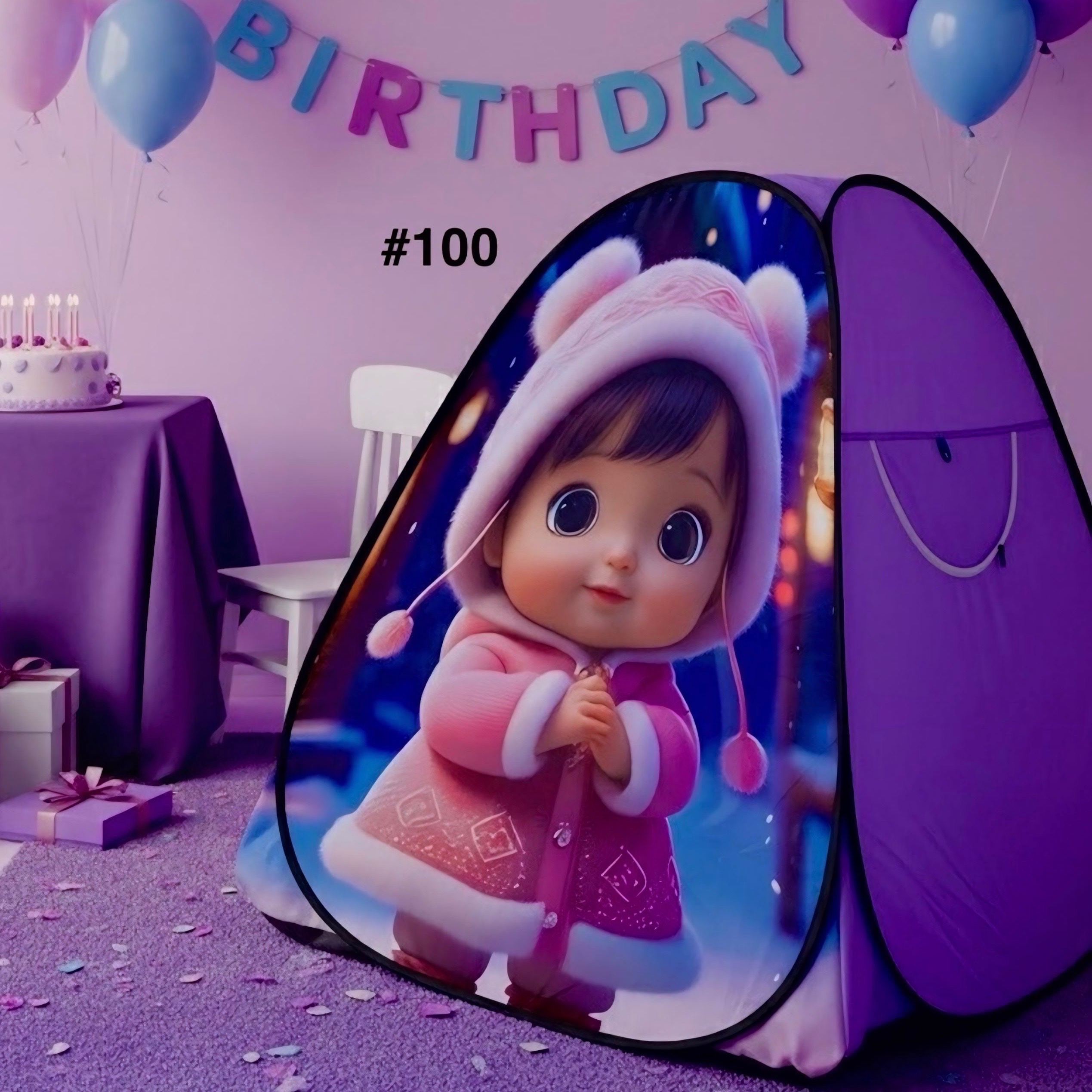 چادر بازی کودک دختر زمستونی کد 100