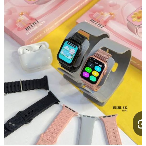 ساعت هوشمند WISME-X33mineمدل 5بندوایرپادساعت مچی طرح اپل واچ