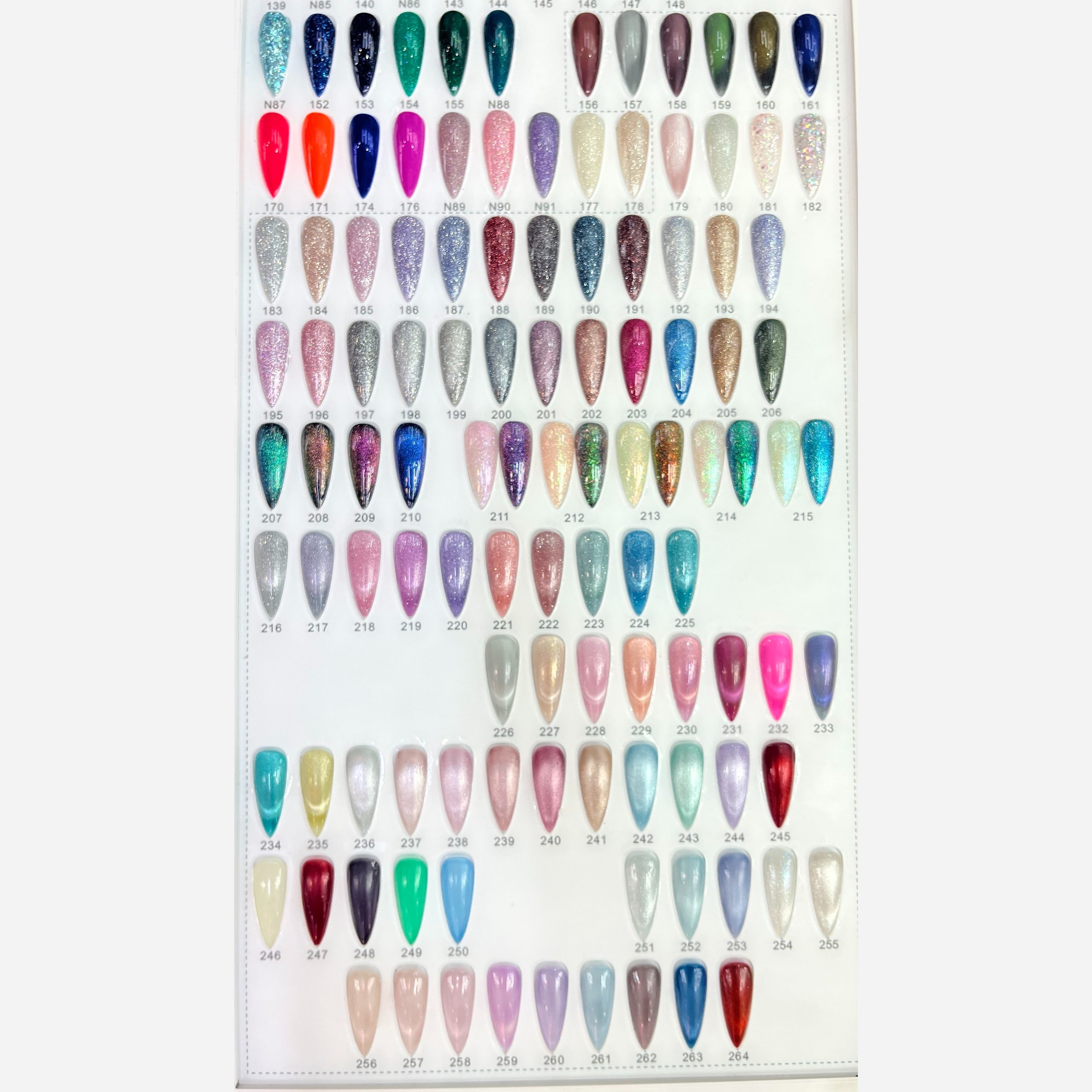 لاک ژل ناخن ژلیش 10 میل آیس، دیسکو و چشم گربه ای و آبنباتی کد 179 تا 264 واینیلوکس vinylux وینی لوکس
