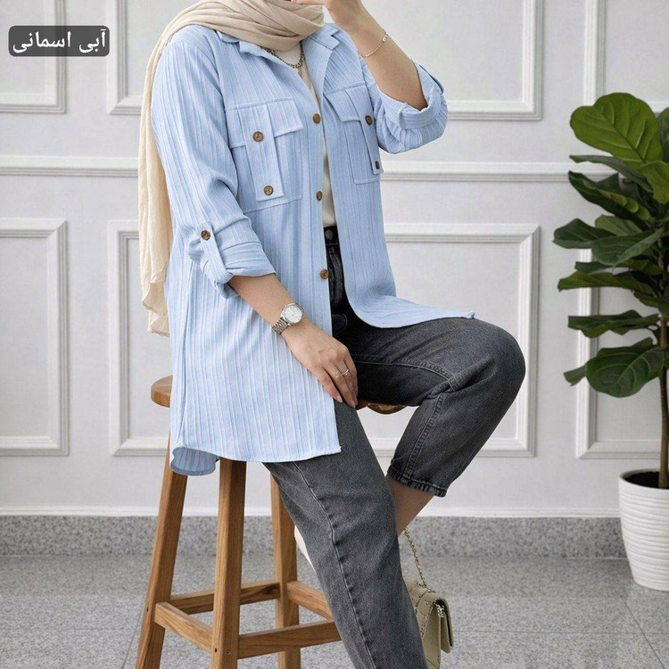 تونیک زنانه اسپرت جلو دکمه تابستانه