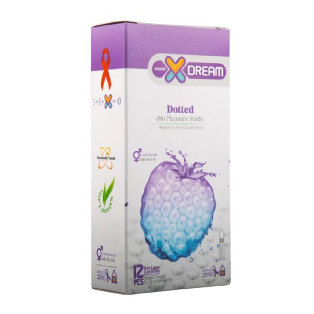 کاندوم خاردار و تاخیری داتد ایکس دریم XDream Dotted بسته 12 عددی