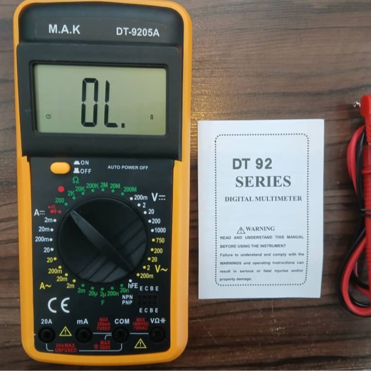 مولتی متر دیجیتالی DT9205A مجهز به خازن سنج