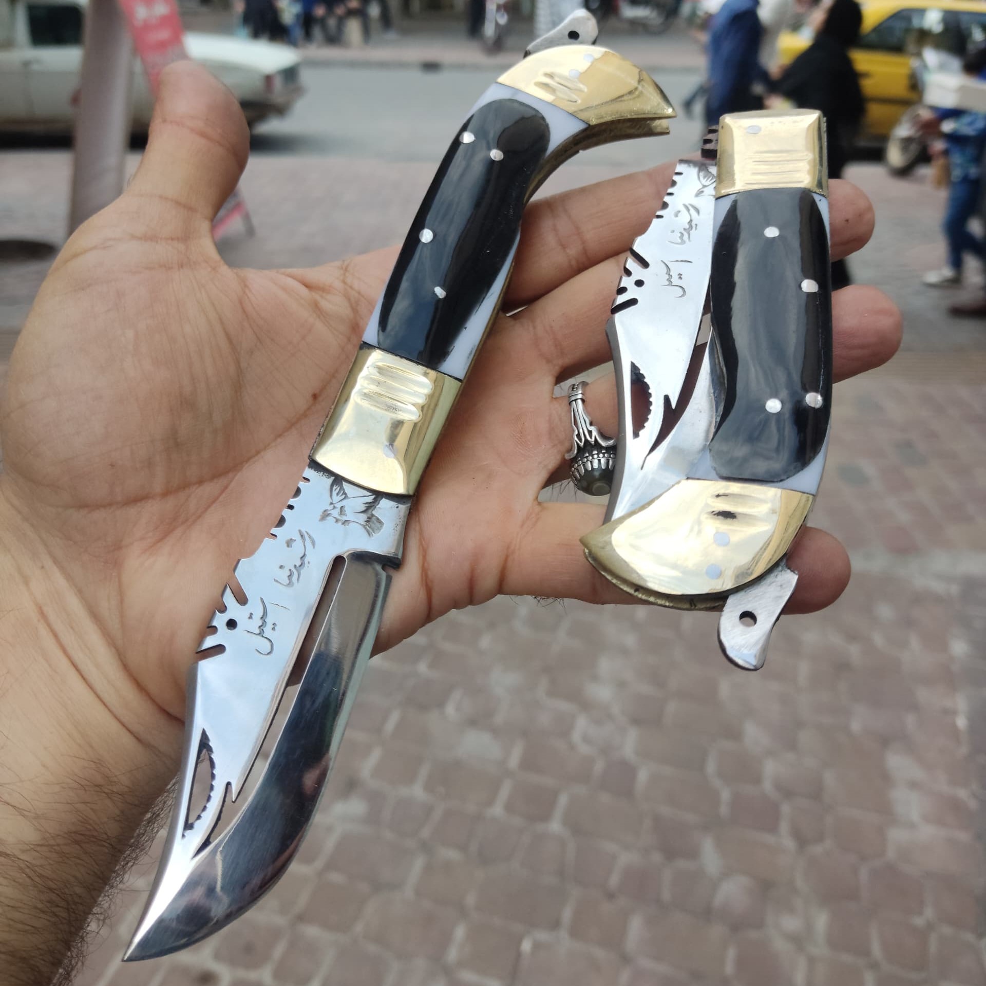 چاقوی هفت دنده ضدزنگ دسته دولایه دوفیبر اصل زنجان چاقو