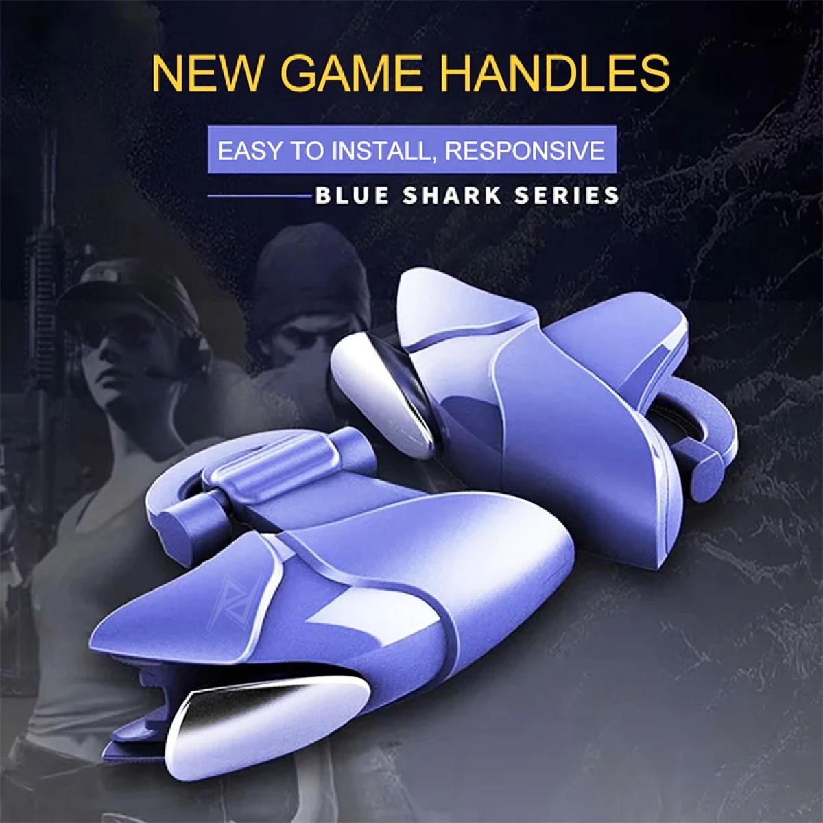 دسته بازی پابجی PUBG انگشتی بلو شارک (Blue Shark) مدل CH-5،سازگار با تمام موبایل های تا ضخامت 9 میلیمتر (تخفیف ویژه)