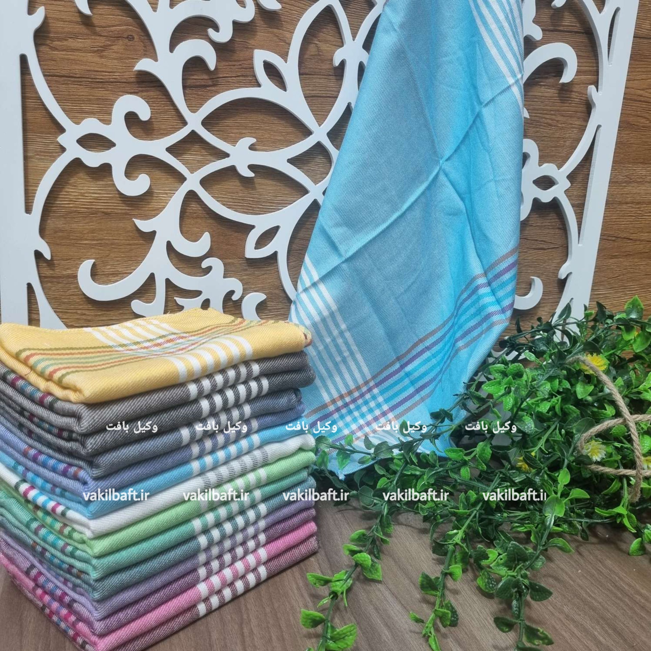 دستمال خشک کن نخی 50 در 50 دورحاشیه در رنگبندی بسته 2 تایی