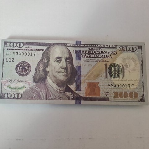 اسکناس دلار تقلبی شاپاش بسته 100 عددی