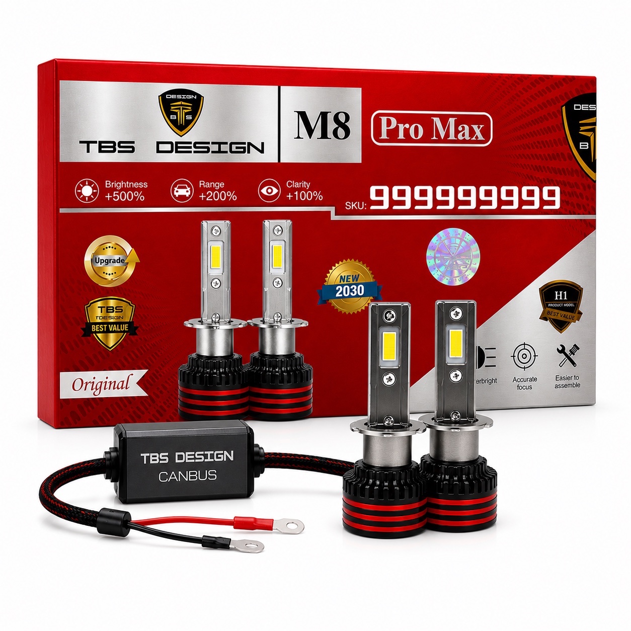 هدلایت توبیز اصلی پایه H1 مدل M8 PROMAX با گارانتی