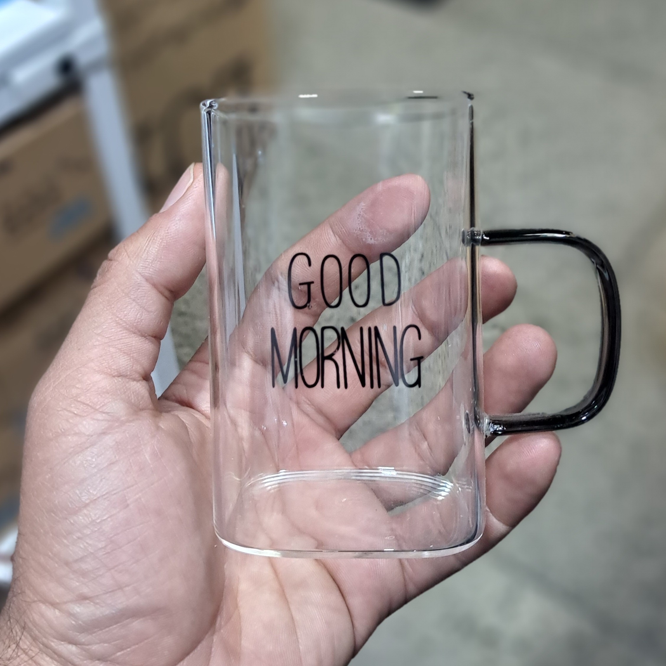 ماگ پیرکس گود مورنینگ مکعبی لیوان پیرکس مکعبی لیوان گود مورنینگ ماگ goodmorningماگ دوجداره ماگ شعله مستقیم