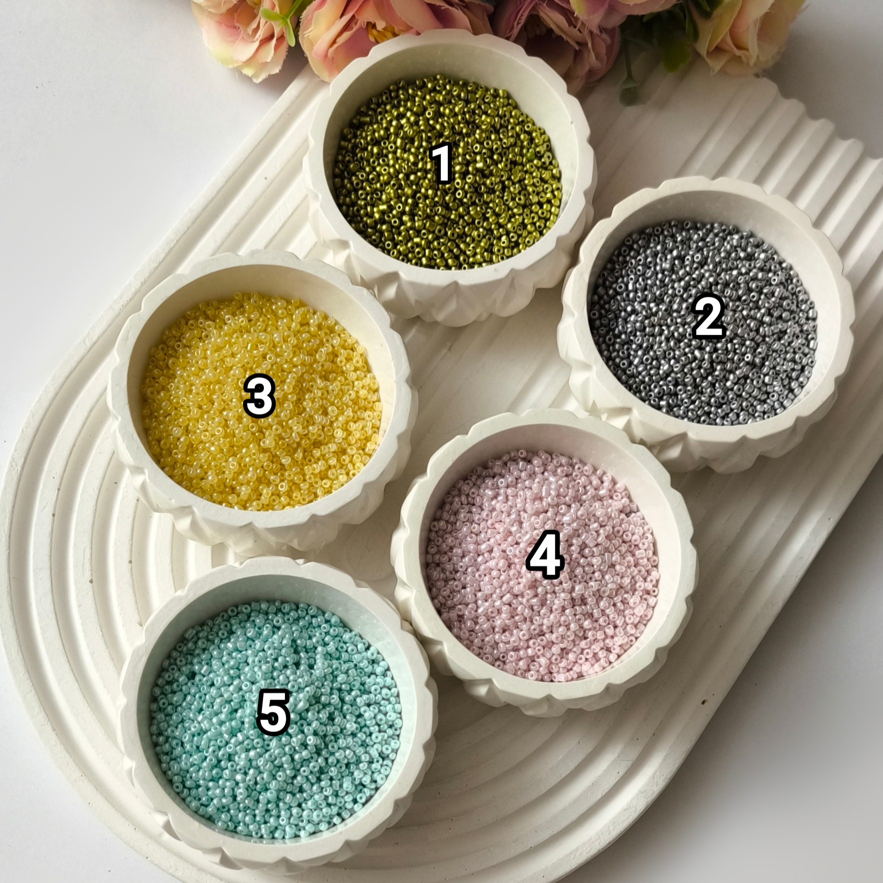 منجوق گچی سایز 12( فروش بصورت بسته 30 گرمی)