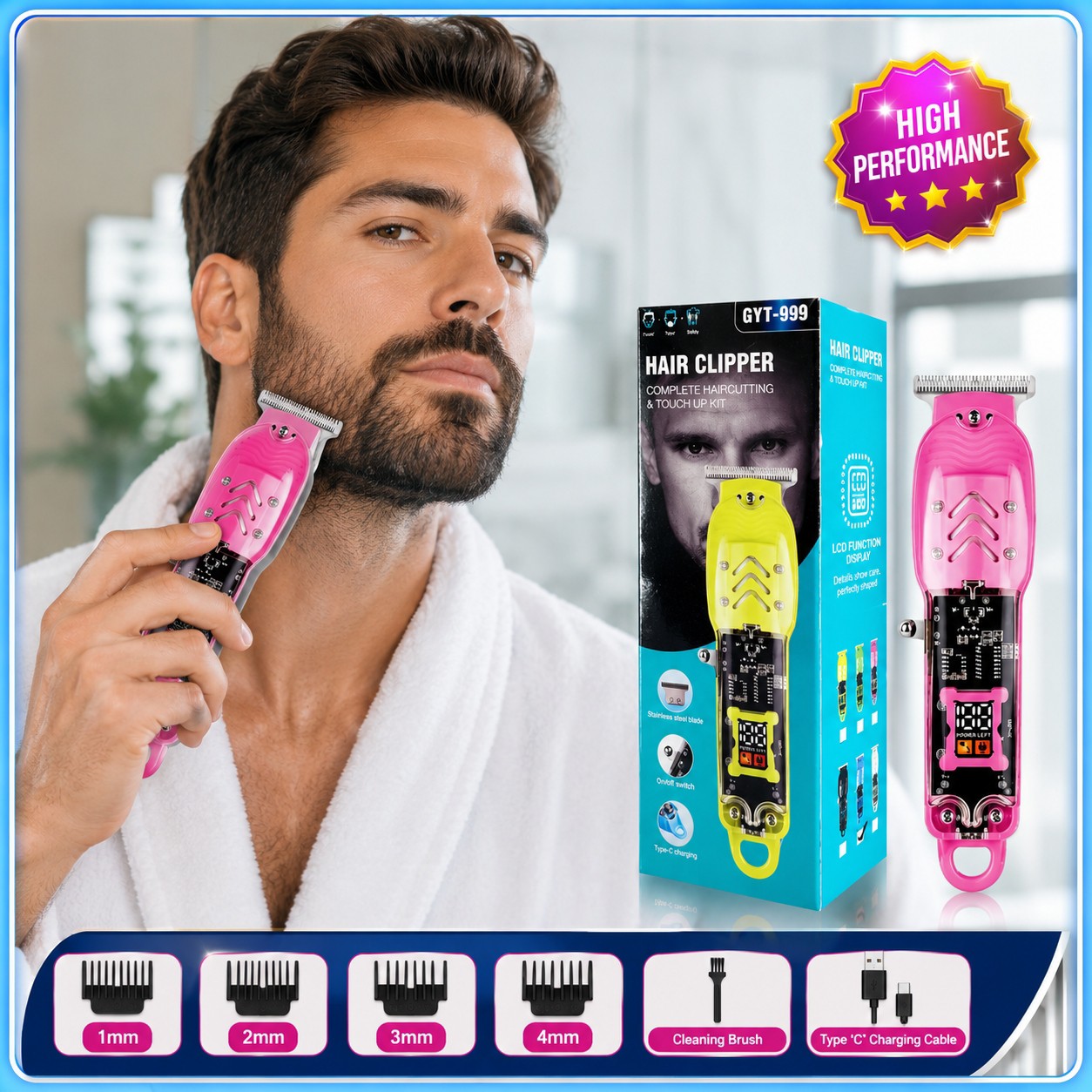 ریش تراش قوی با شارژ طولانی و صفحه نمایش