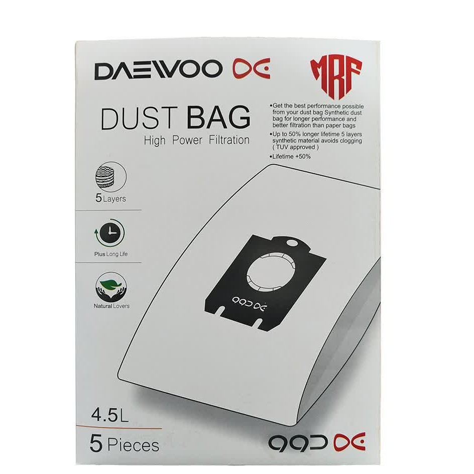 کیسه جاروبرقی دوو مدل DVC LH22R  میکرو فیلتر 5 لایه هپا مناسب جاروبرقی دوو مدل اسپرو بسته 5 عددی
