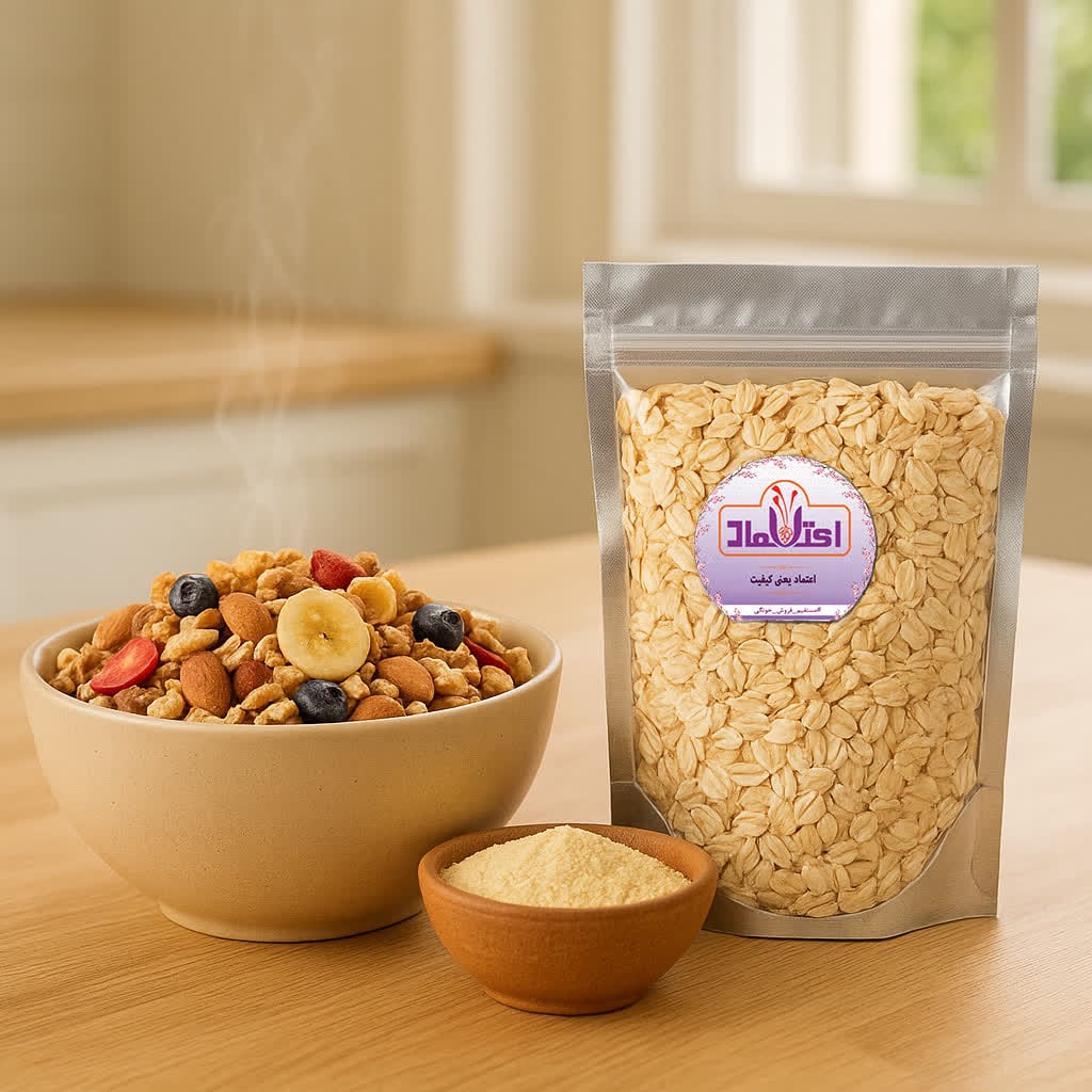 جودوسرپرک درشت یک کیلویی اعتماد (گرانولا ) مخصوص گرانولا(جو دوسرپرک)