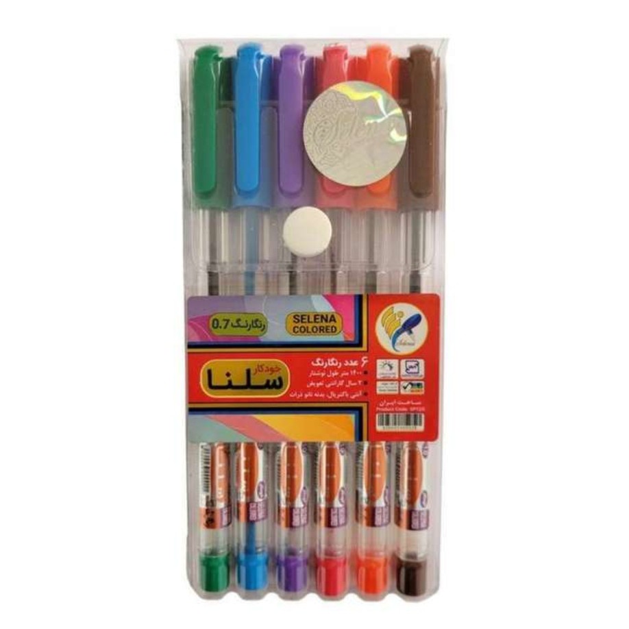 خودکار رنگی 0.7 سلنا بسته 6 رنگ