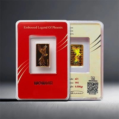 شمش طلای 24عیار 500 سوتی طرح سیمرغ