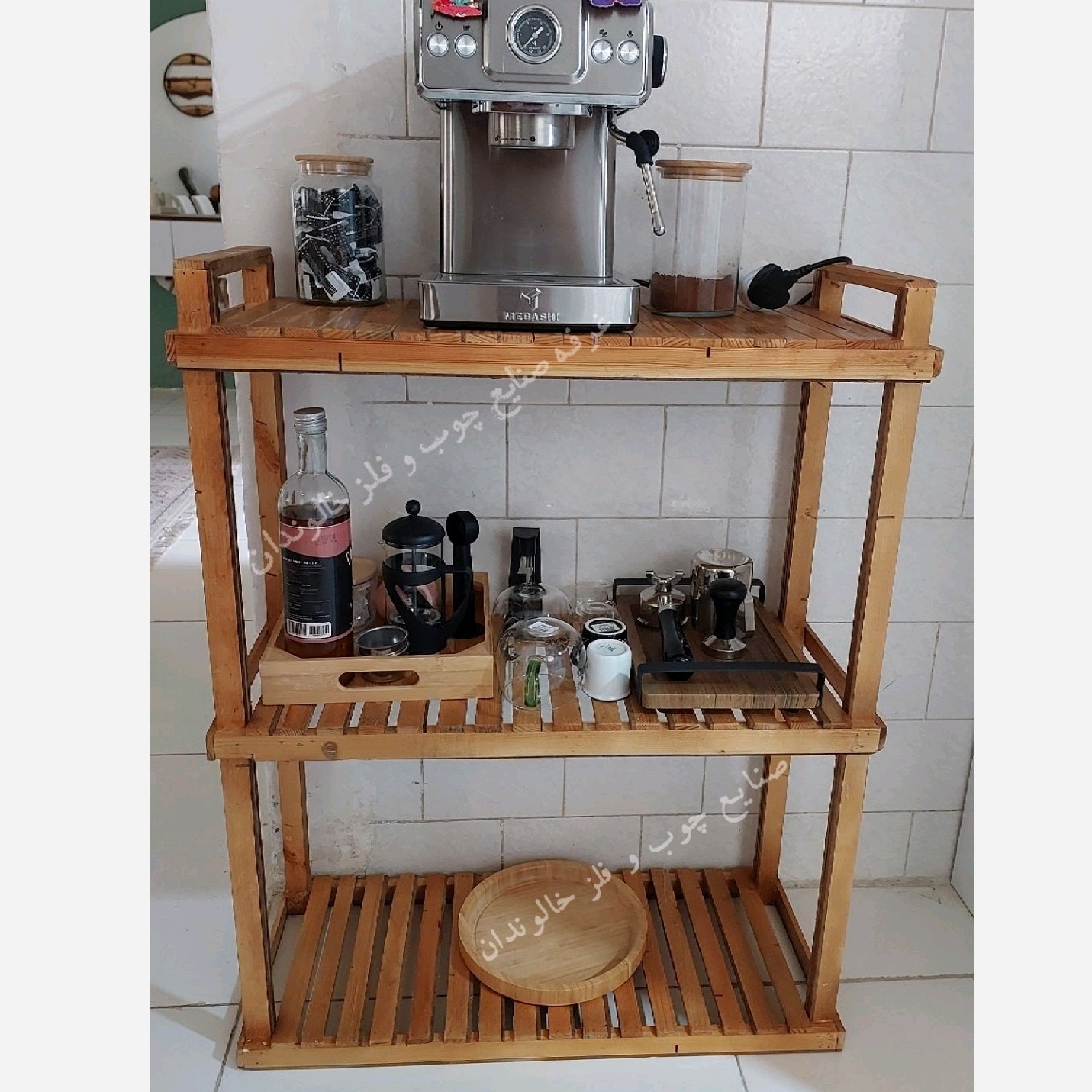 کافی بار چوبی بدون کشو میز بار چوبی (پس کرایه)