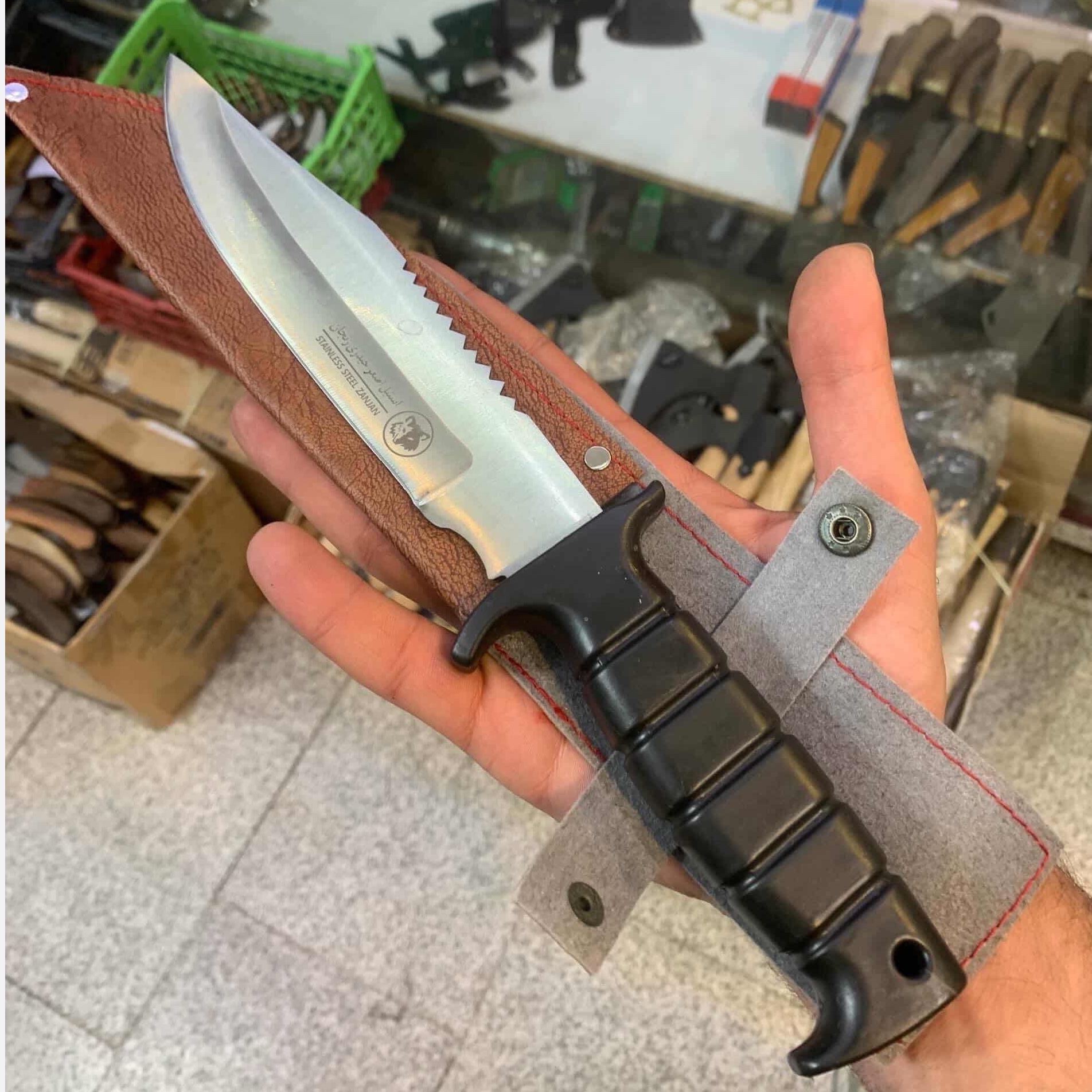 چاقو شکاری ضد زنگ حیدری با غلاف