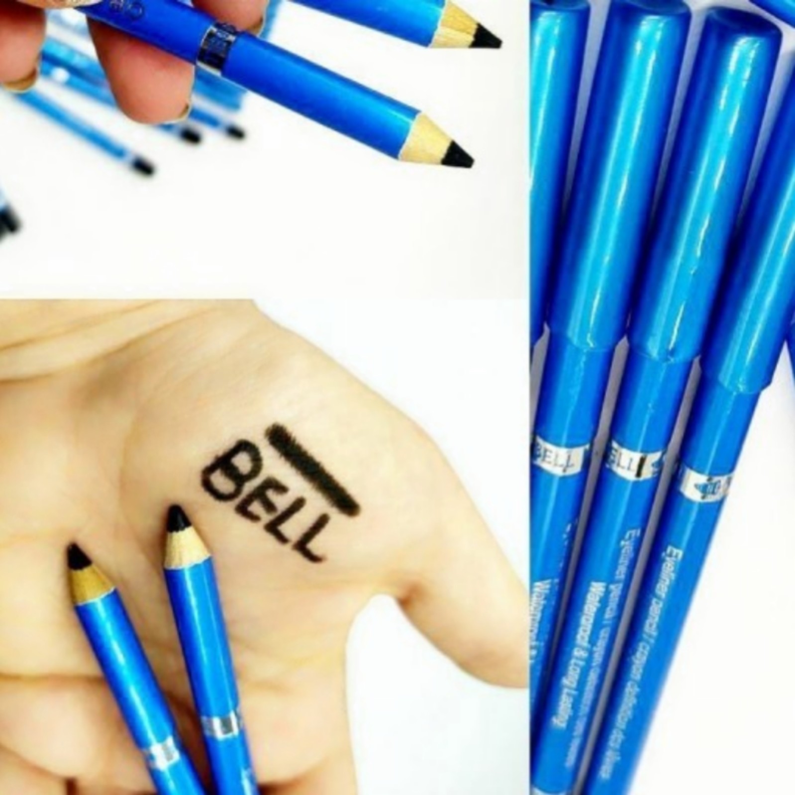 مداد چشم مشکی بل Bell ضد آب درجه یک 12 ساعته با عرق کردن پاک نمیشه بسیار نرم و خوش دست بافت نرم و رنگدانه کاملا مشکی