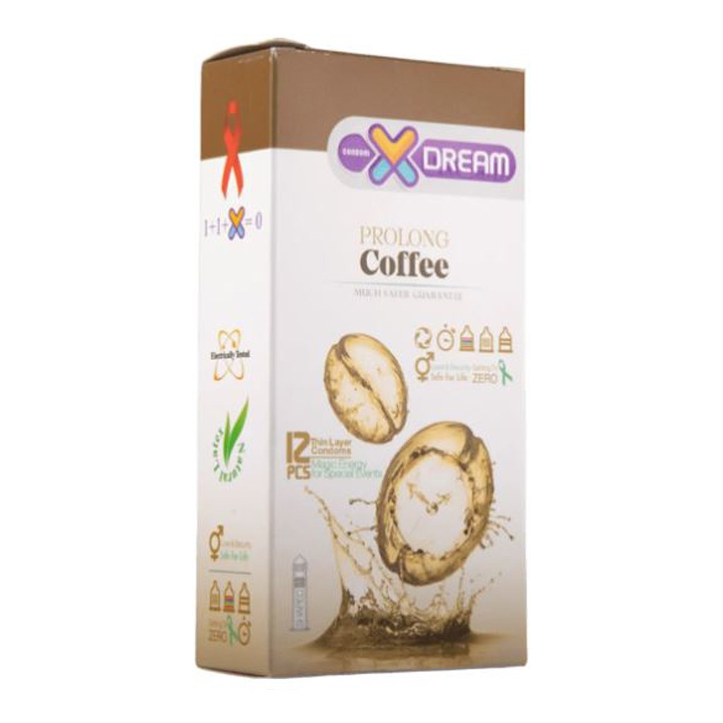 کاندوم خاردار و تاخیری قهوه ایکس دریم XDream Coffee بسته 12 عددی