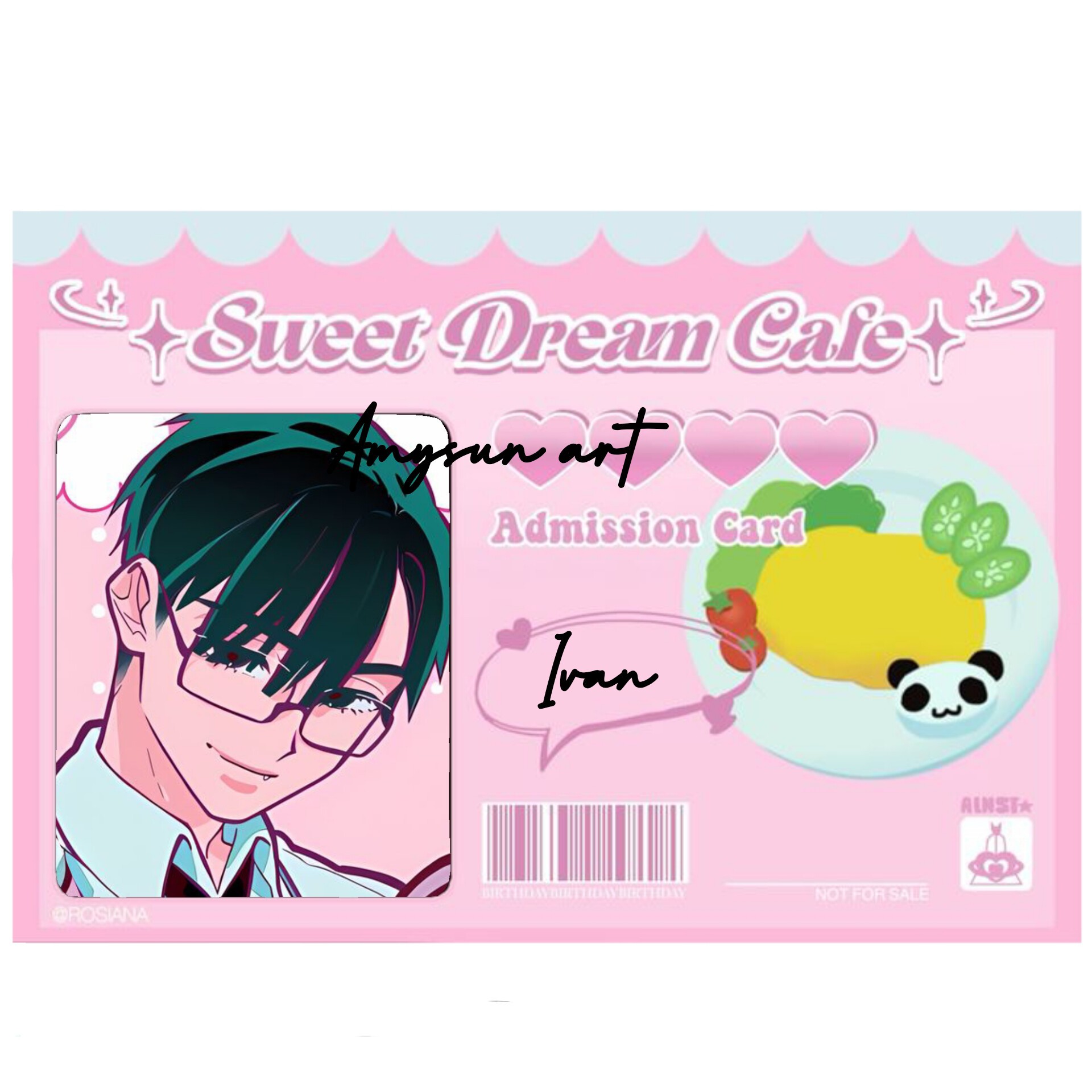فتوکارت کارت شناسایی انیمه الین استیج طرح کافه sweet dream