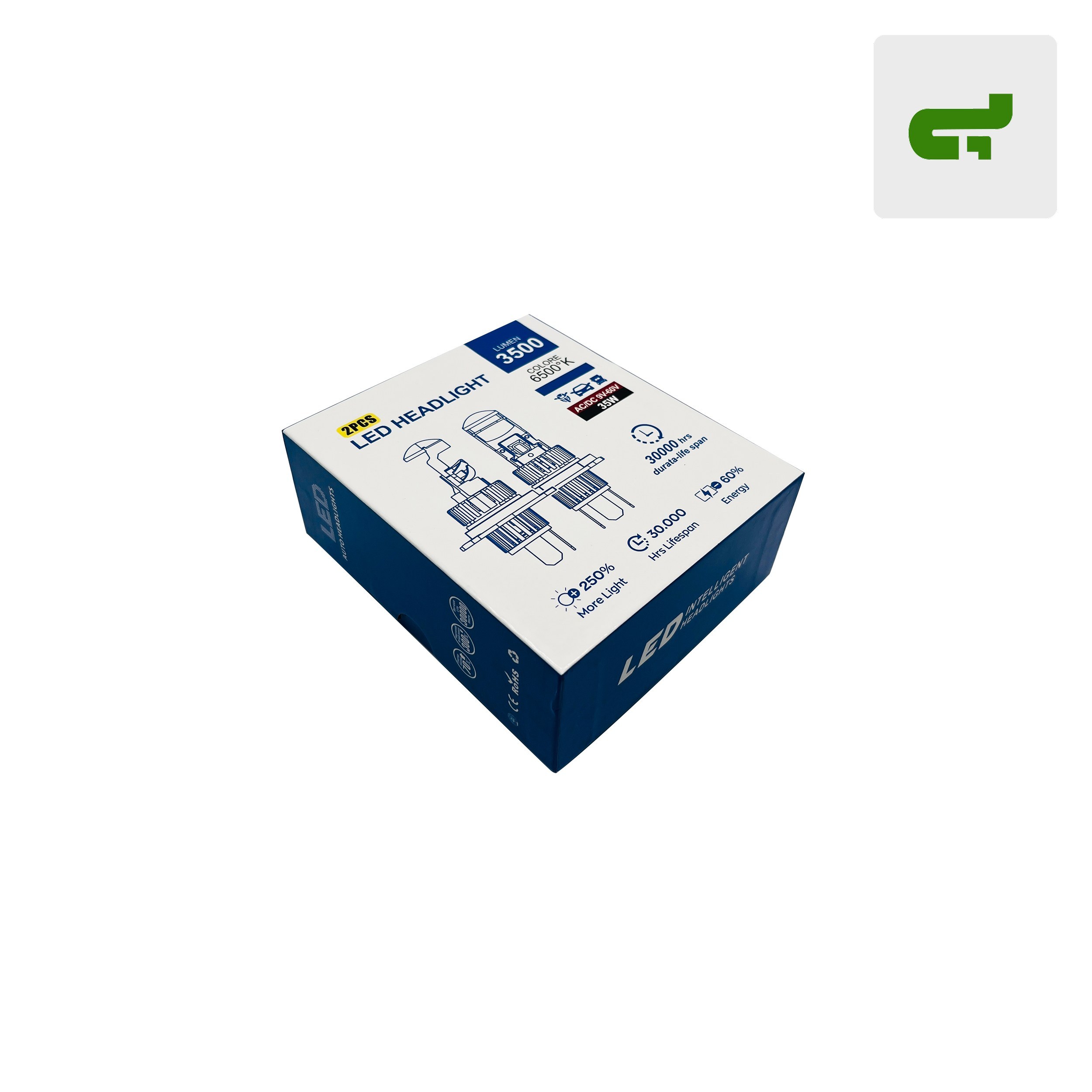 هدلایت حرفه ایی لنز دار پایه H4 با توان 35 وات - اصلی (1 سال گارانتی )