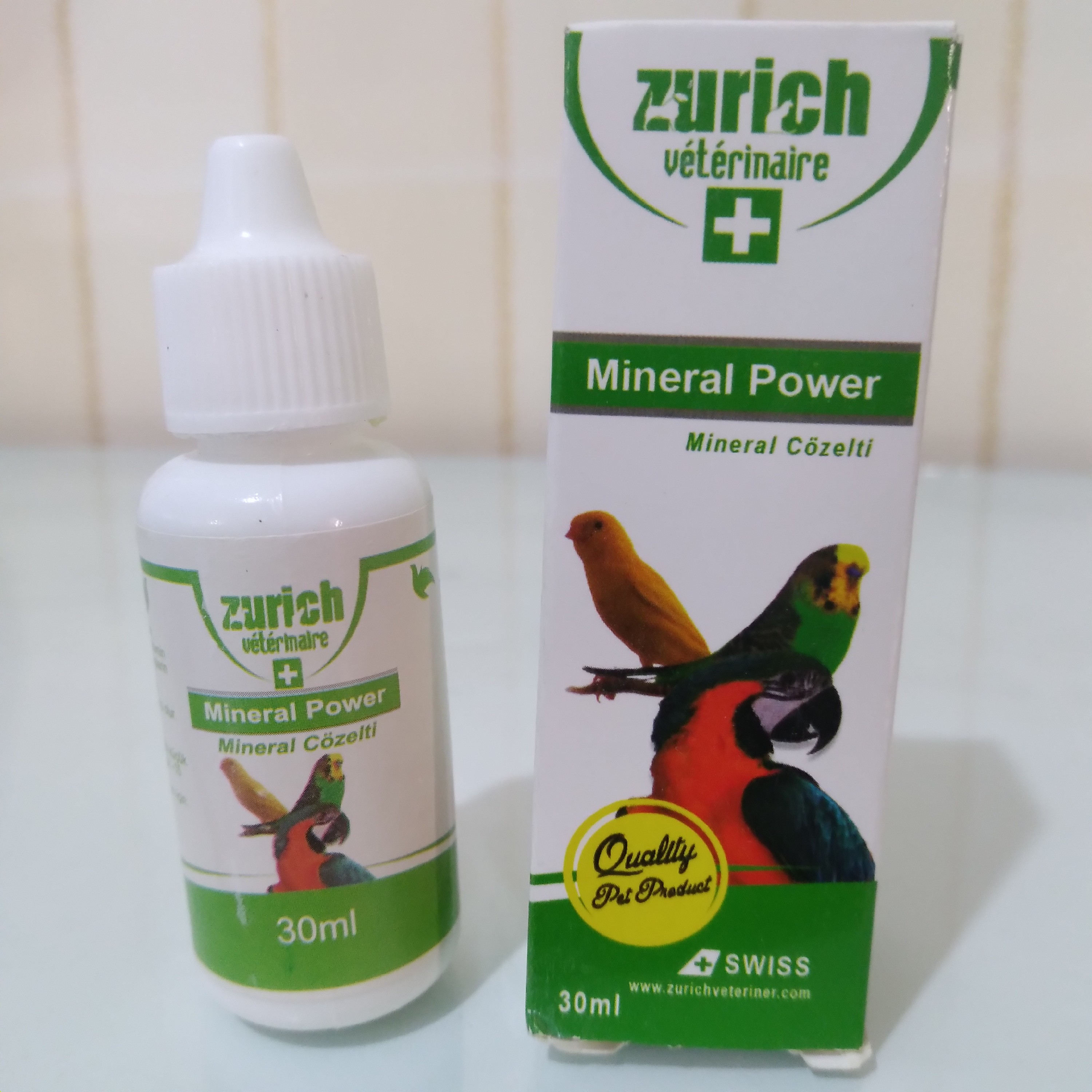 مکمل مینرال پرندگان زینتی ( برند زوریخ) حجم 30 میلی لیتر
